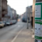 Flyer on a lamppost, Mostar street